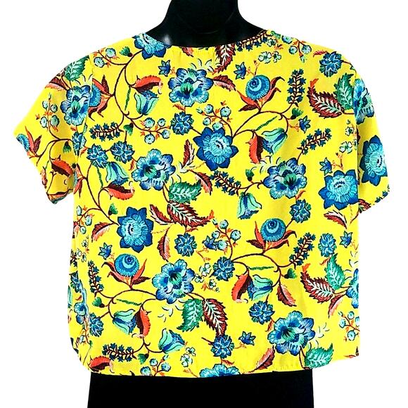 Excellent Condition Piphany Women's Floral Blouse, Lower tie Size XL, Yellow - Picture 6 of 6